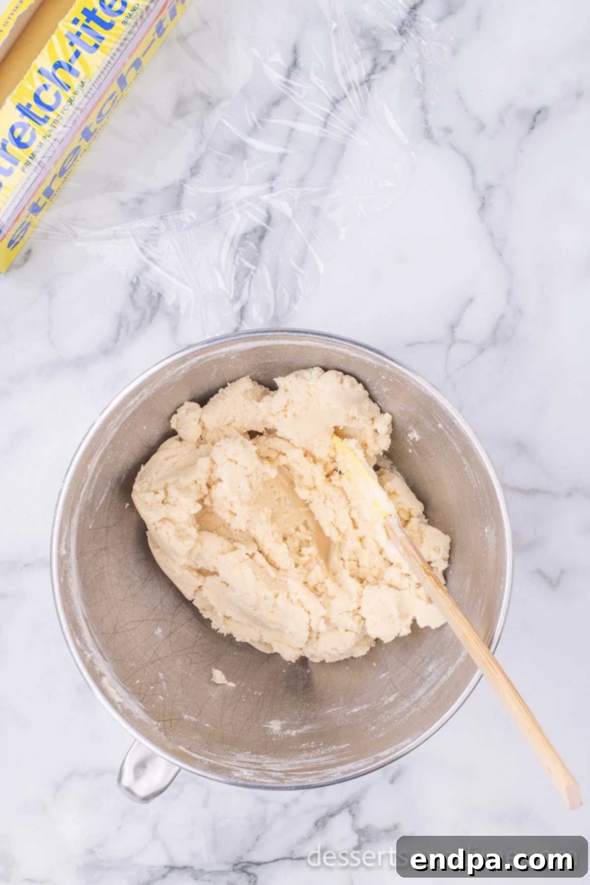 Hoppy Easter Cookie Creations 6 Cookie dough fully combined in a large mixing bowl after all wet and dry ingredients are mixed.