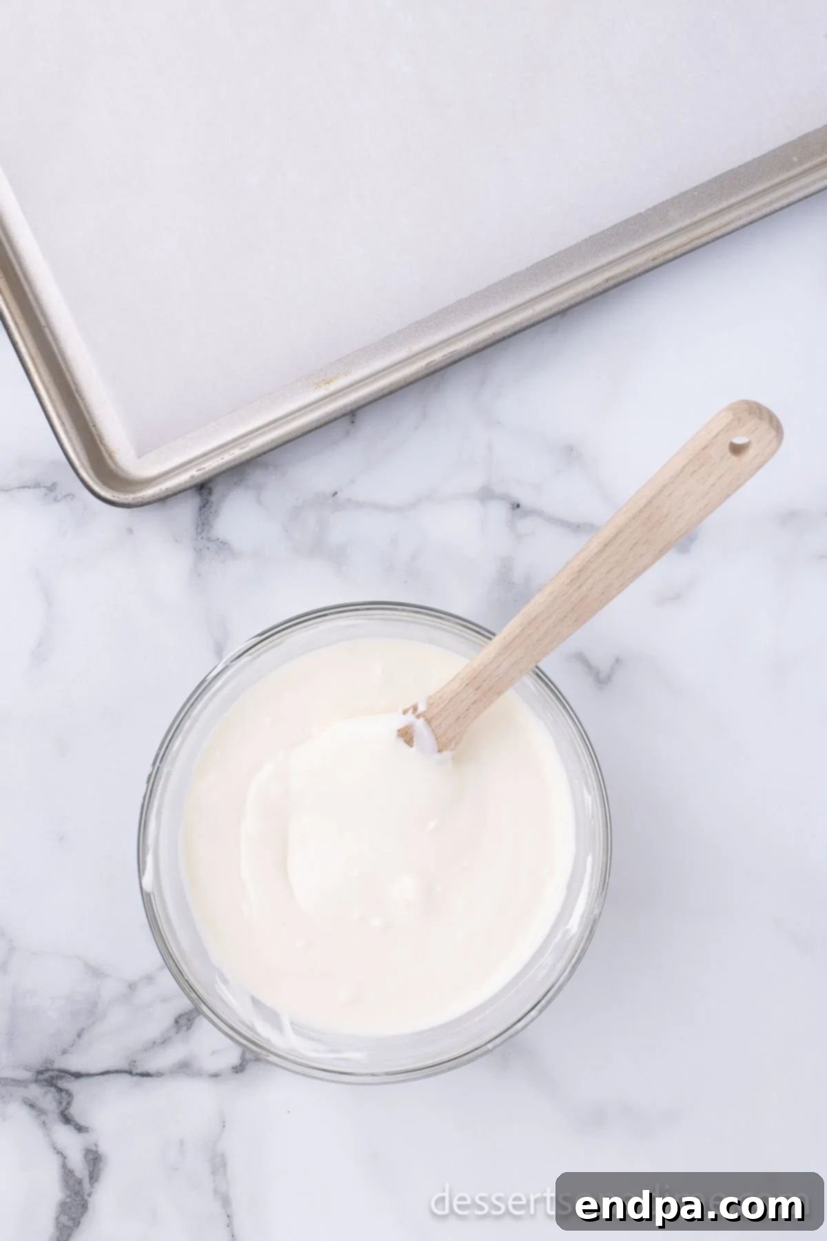 Melted chocolate in a bowl. 