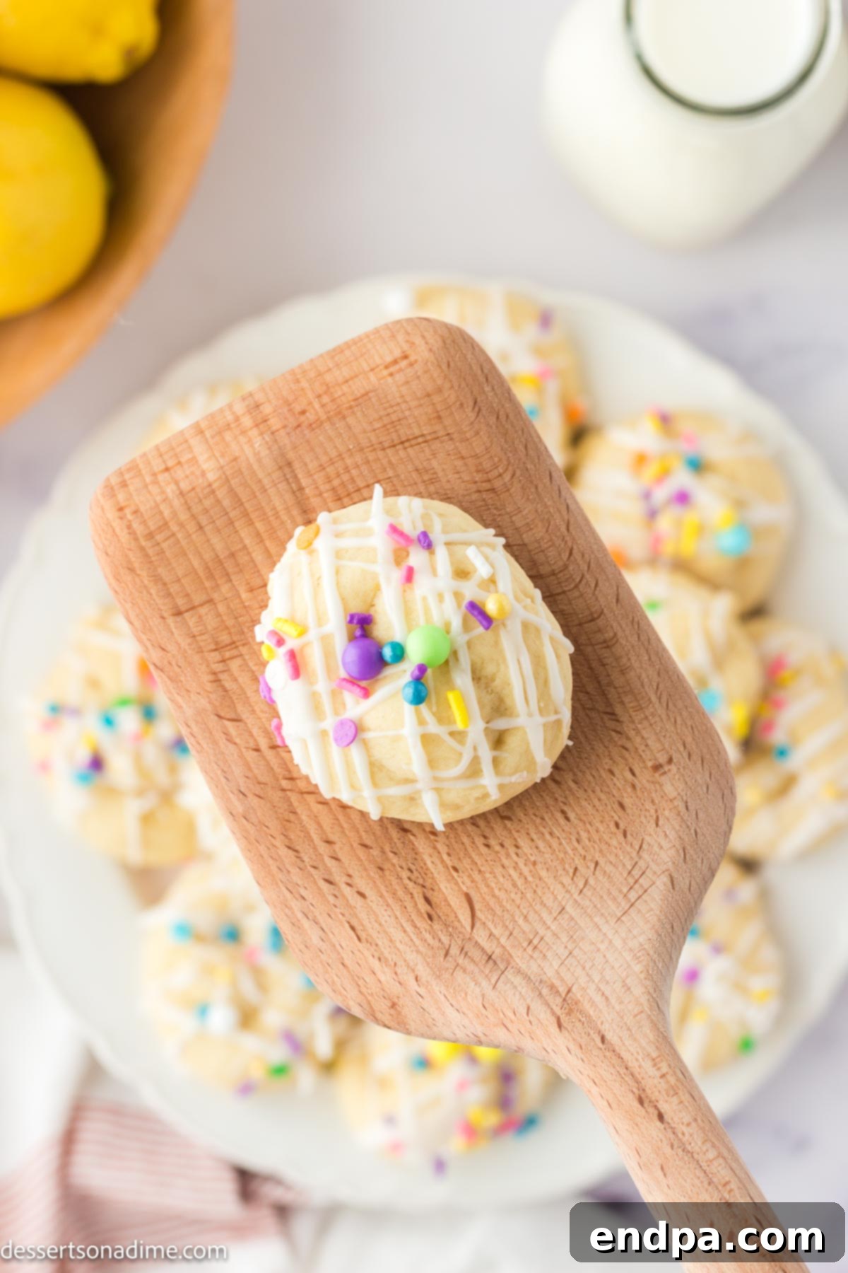 Cookie on a spatula. 