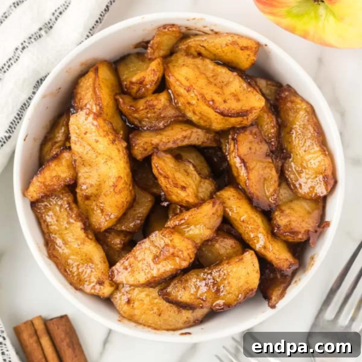 Golden Air Fryer Apple Slices 8 Apple cinnamon baked apples.