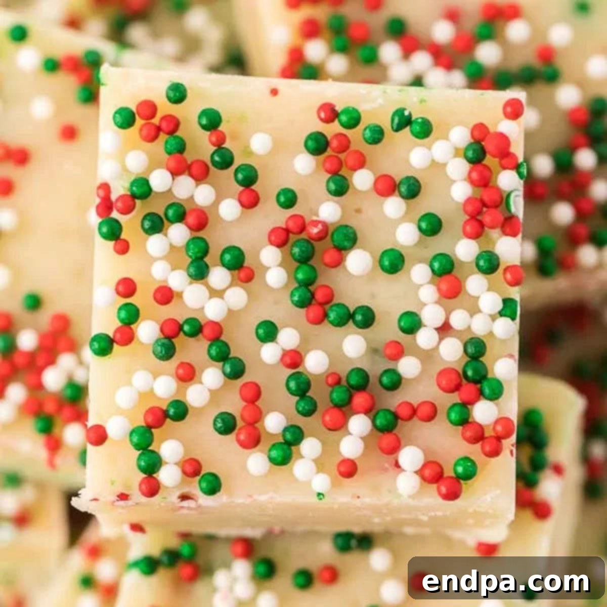 Beautifully garnished Sugar Cookie Fudge, perfect for any celebration or holiday table.