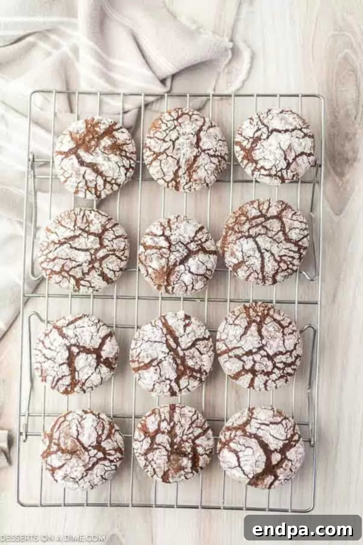 Cookies on wire rack cooling.