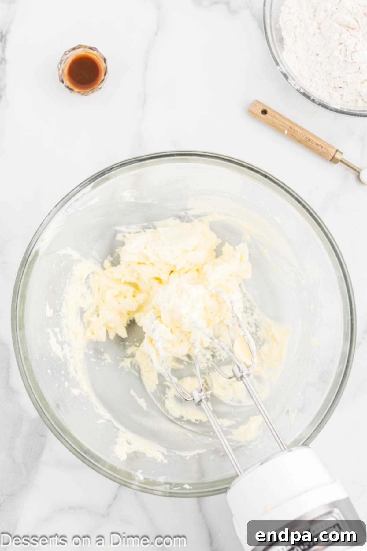 Powdered Sugar Dreams 4 Butter and sugar in a bowl.