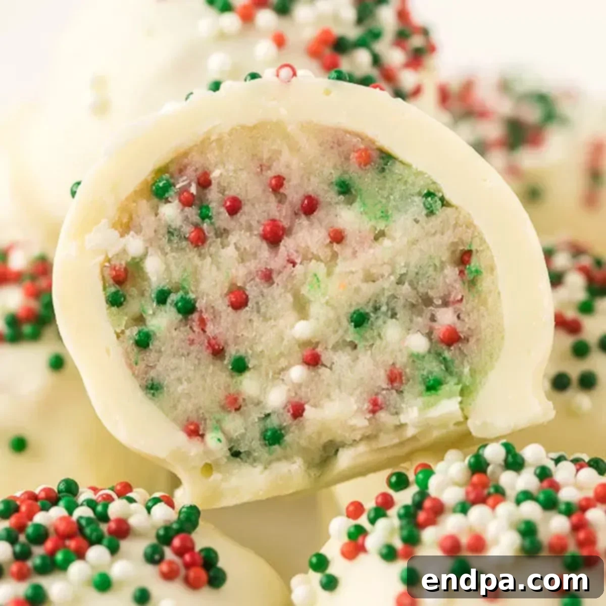 Finished Christmas Truffles on a platter.