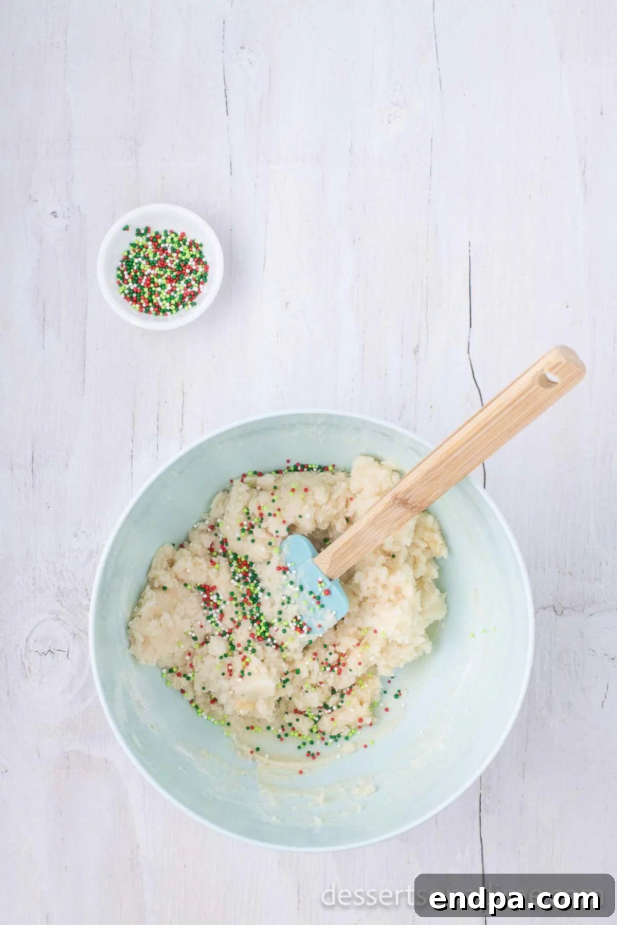 Ingredients combined and sprinkles added. 