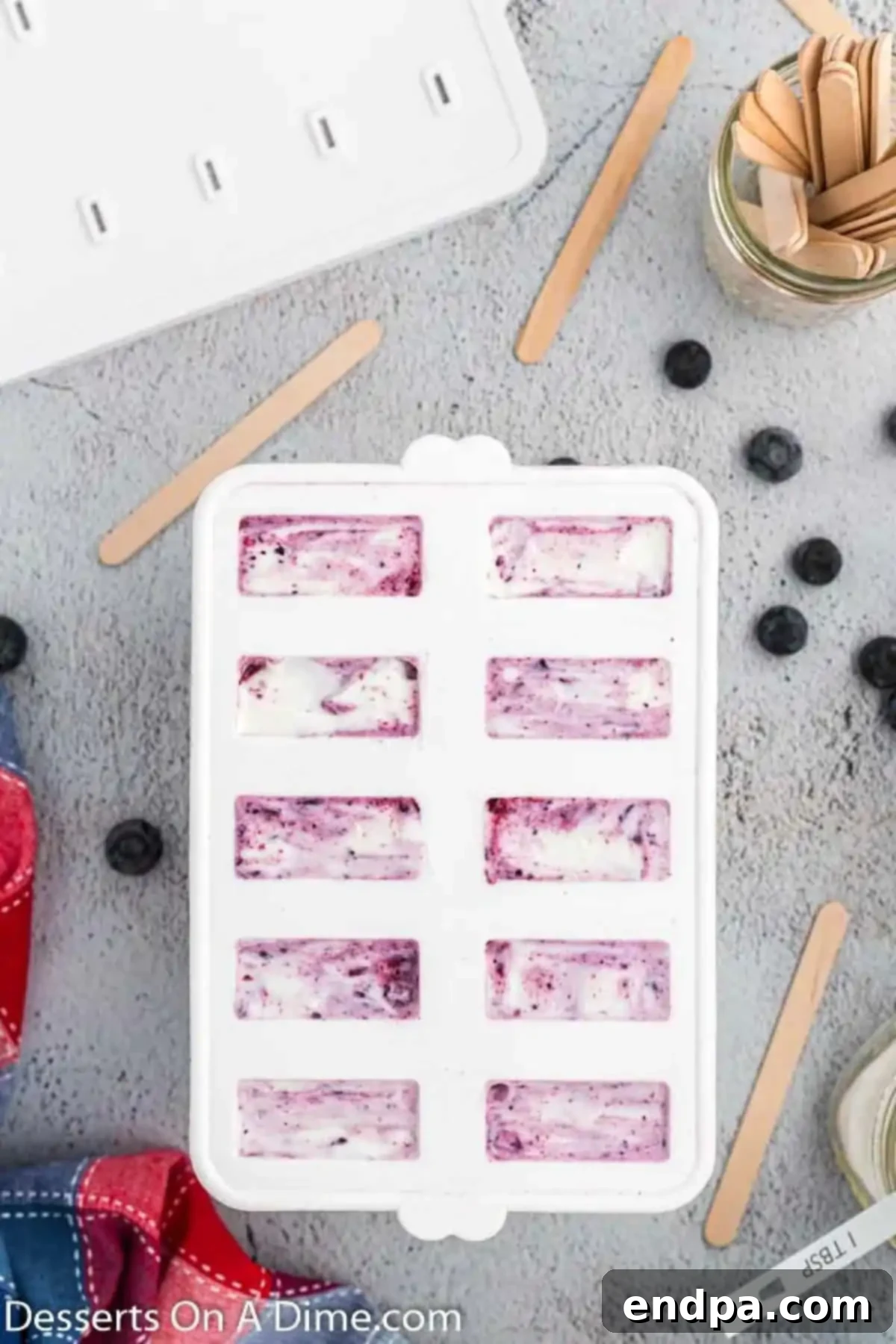 Mixture poured into molds. 