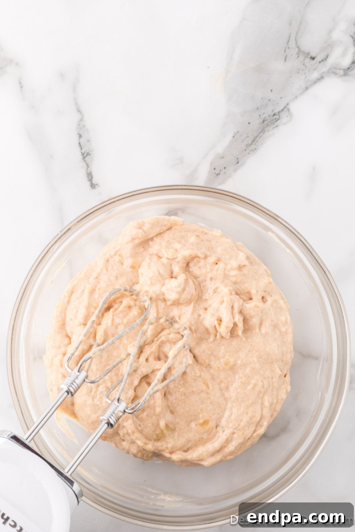 Dip mixture combined and smoothed in a bowl.
