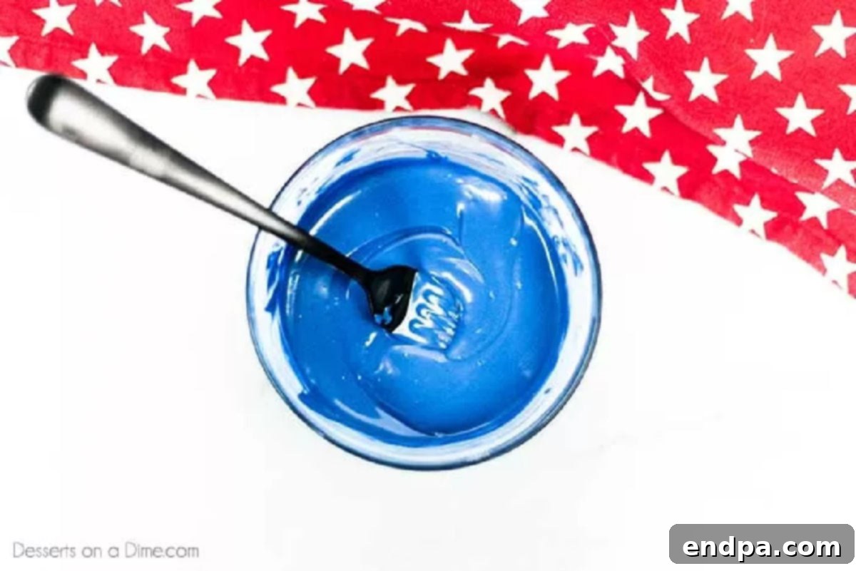 Melted blue candy in microwave-safe bowl.