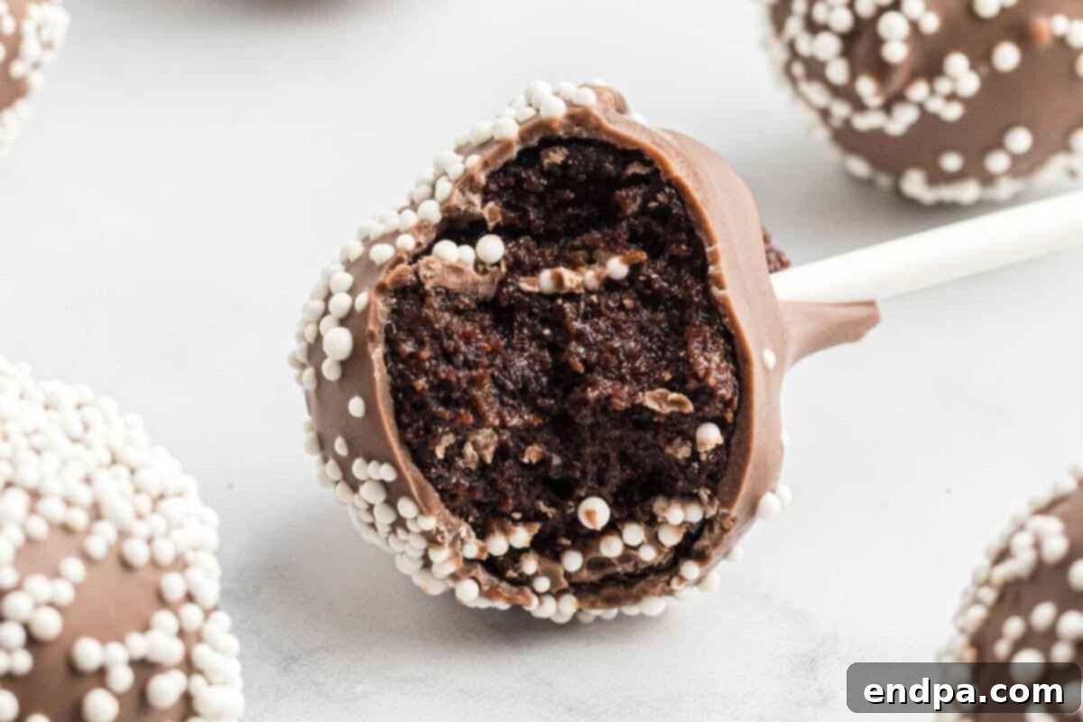 Starbucks Cake Pops up close, showcasing their rich chocolate coating and festive sprinkles.