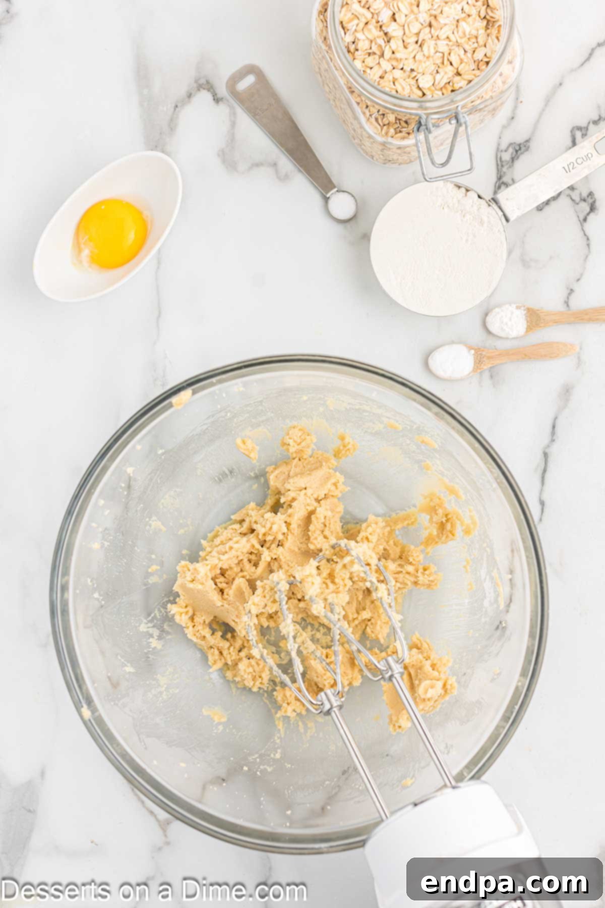 Golden Butter Crunch Pie 4 Beating butter and sugars together in a bowl with a hand mixer until light and fluffy.