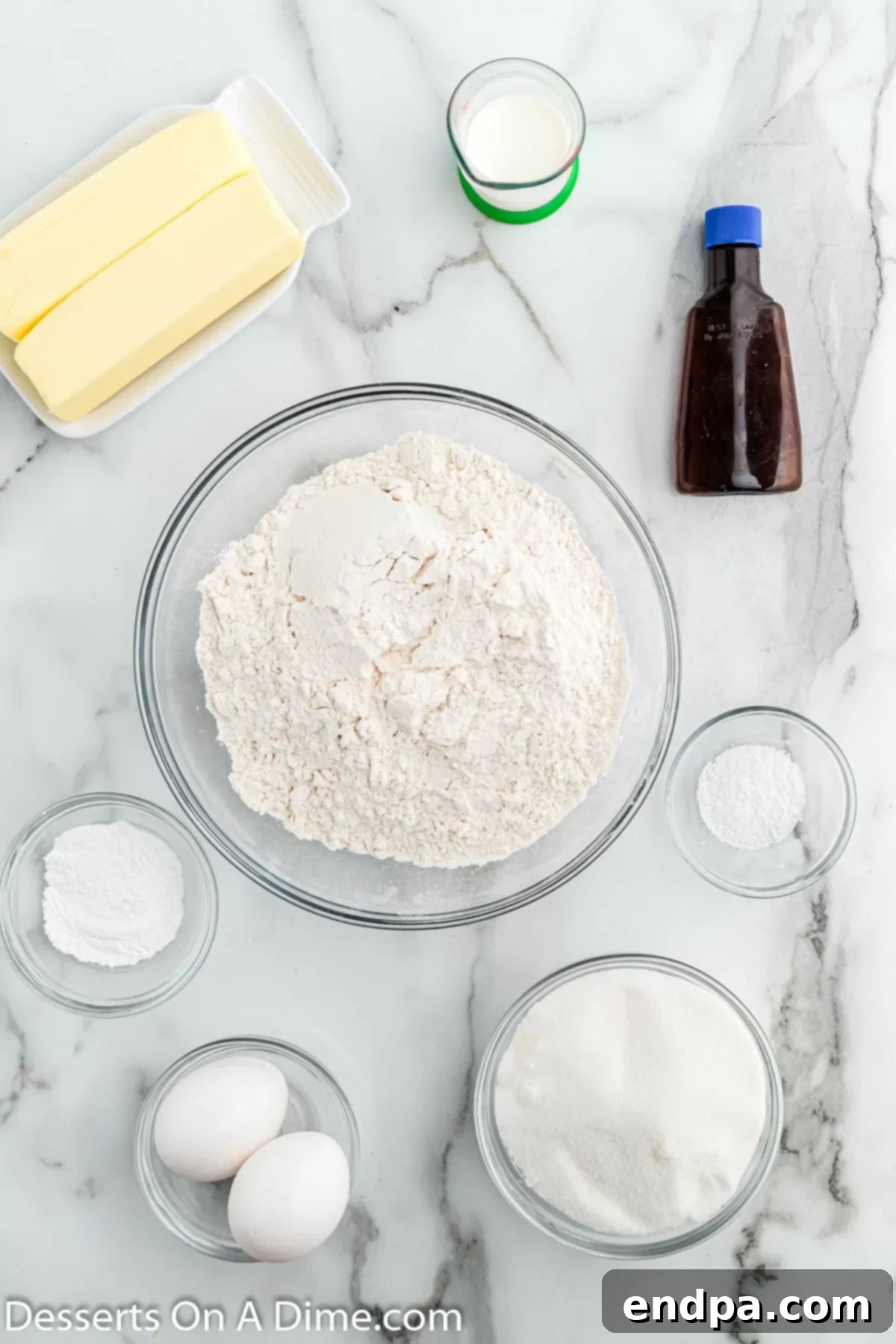 Classic Comfort Sugar Cookies 3 Ingredients for Old Fashioned Sugar Cookies- butter, large eggs, vanilla, milk, flour.