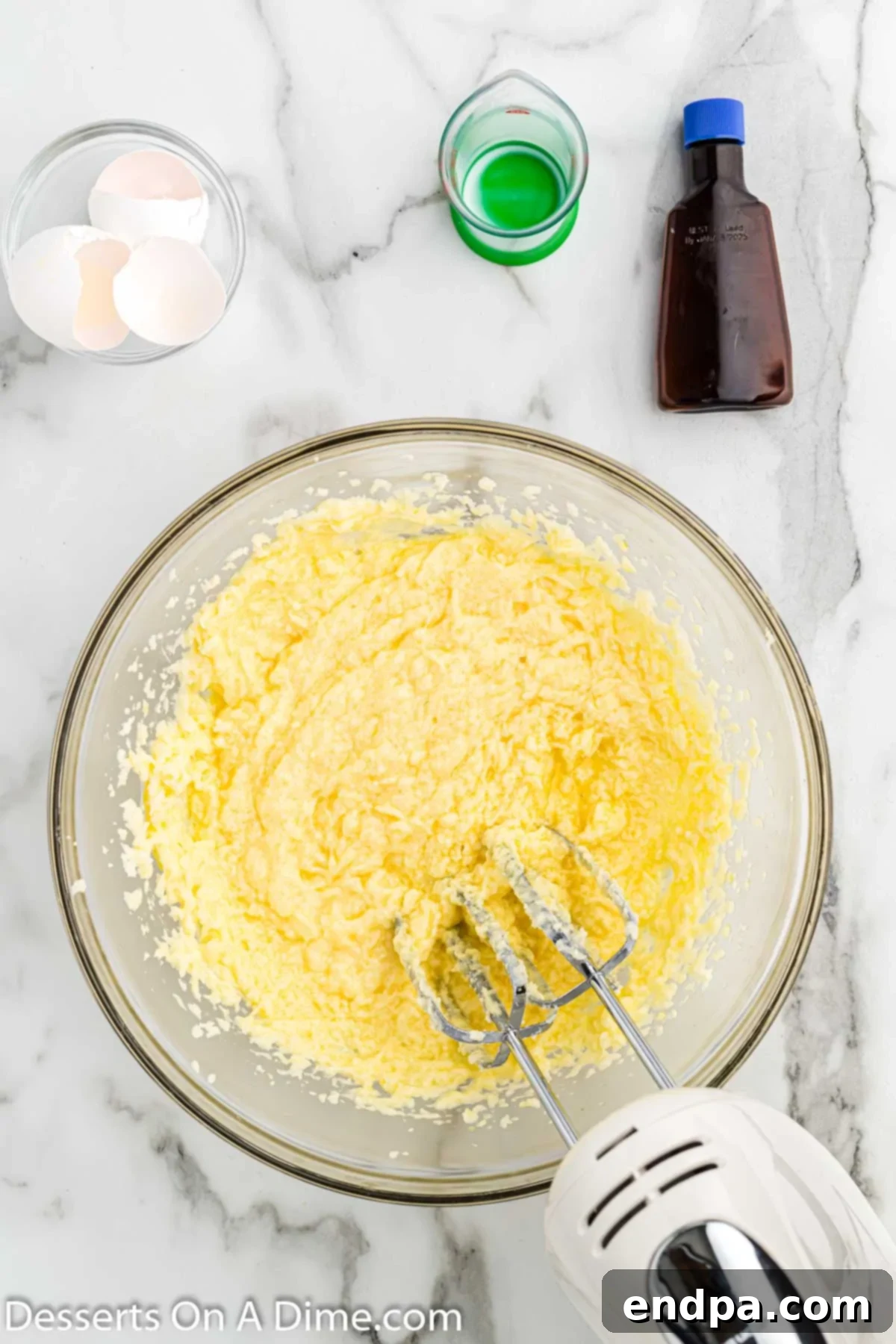 Classic Comfort Sugar Cookies 4 Butter and sugar combined in a bowl.