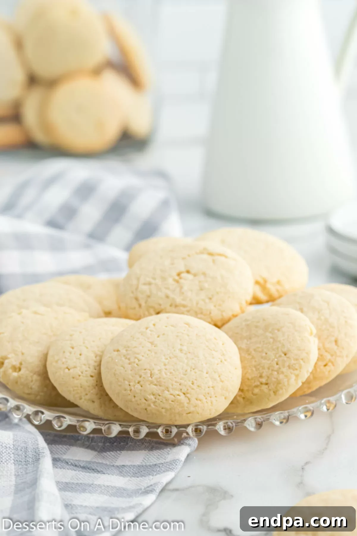 Classic Comfort Sugar Cookies 7 Cookies on a platter.