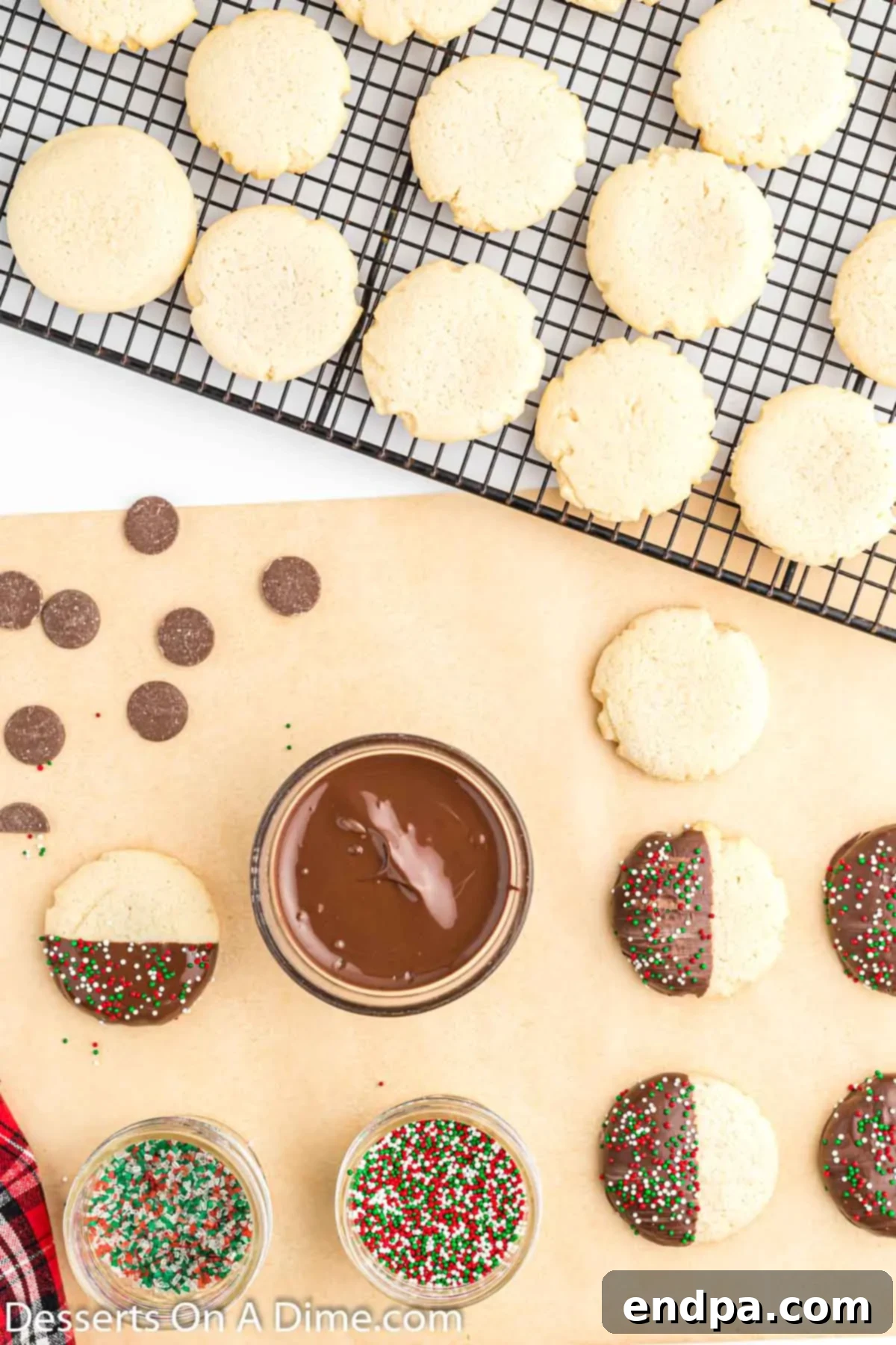 Sprinkles added to cookies. 