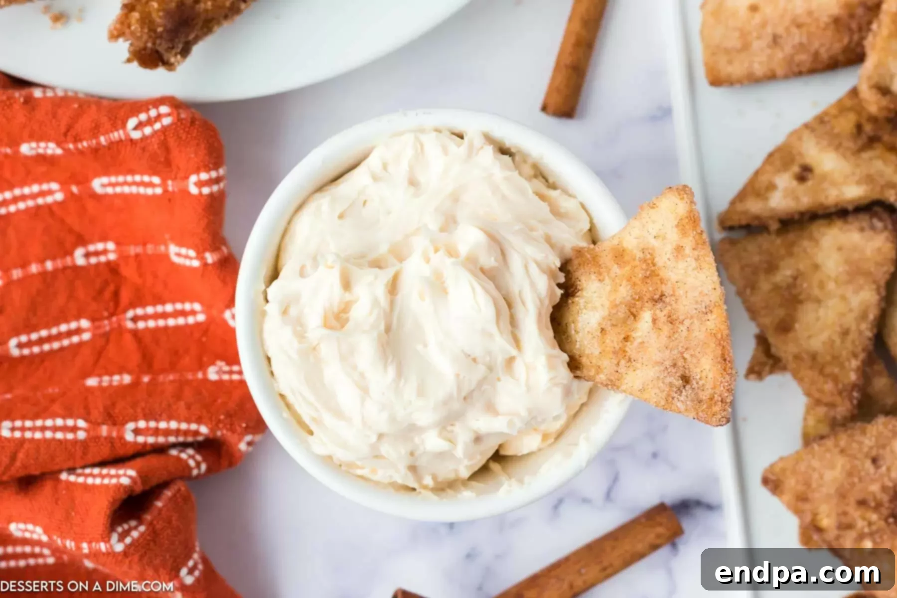 Rich Homemade Caramel Dip 2 Caramel Apple Dip in a bowl with cinnamon chips.
