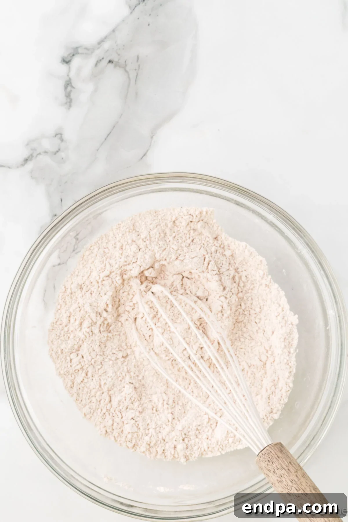 Starbucks Copycat Pumpkin Bread 4 Flour mixture in mixing bowl.