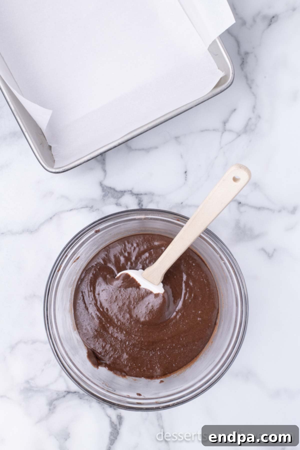 Decadent Chocolate Peanut Butter Buckeye Brownies 4 Brownie batter in bowl.