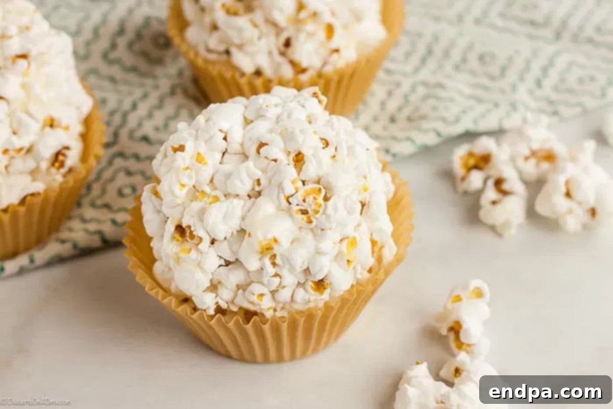 Close up of a prepared popcorn balls