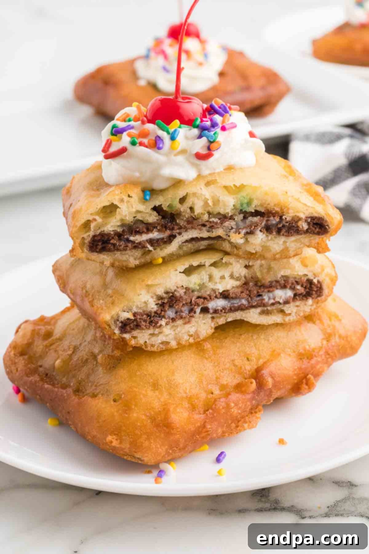 Crispy Sweet Pop Tart Delight 10 Deep fried pop tarts with toppings.
