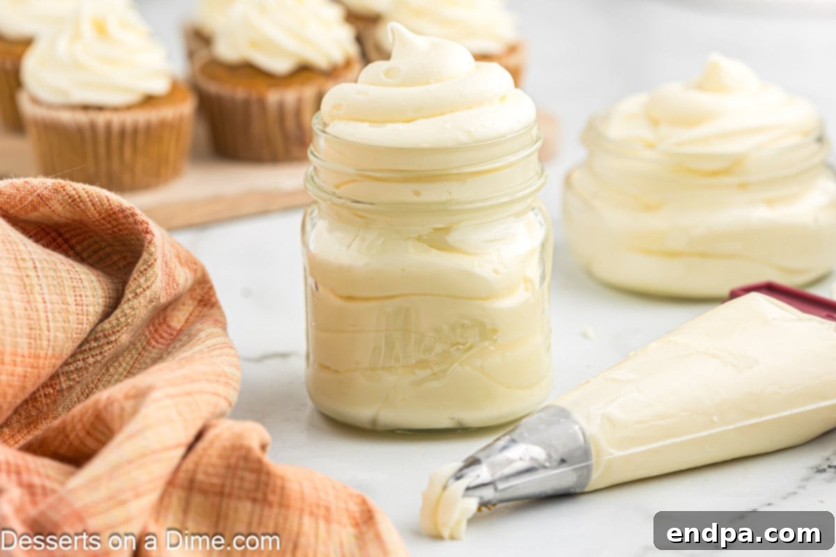 Ultimate Homemade Cream Cheese Frosting 2 Cream Cheese Frosting in a jar