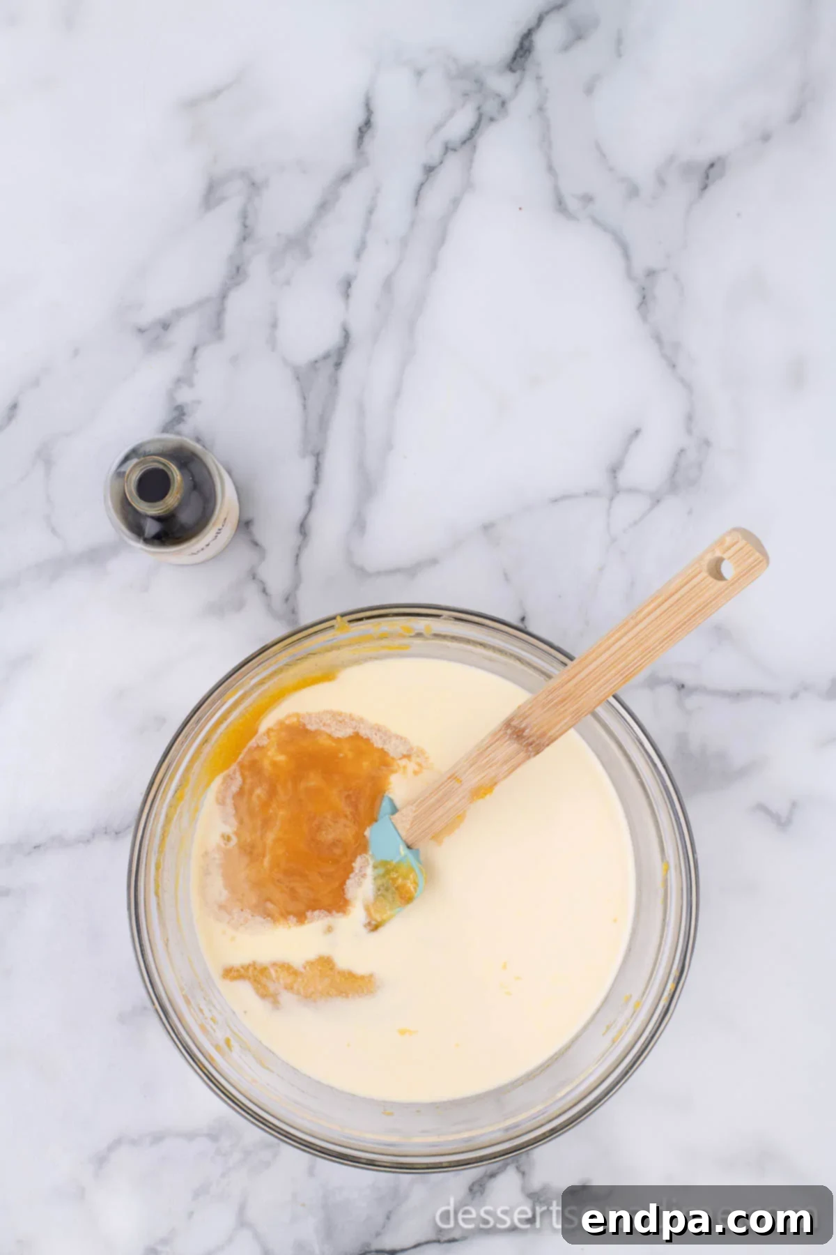 Golden Harvest Butternut Squash Pie 13 Mixture being combined in a bowl.