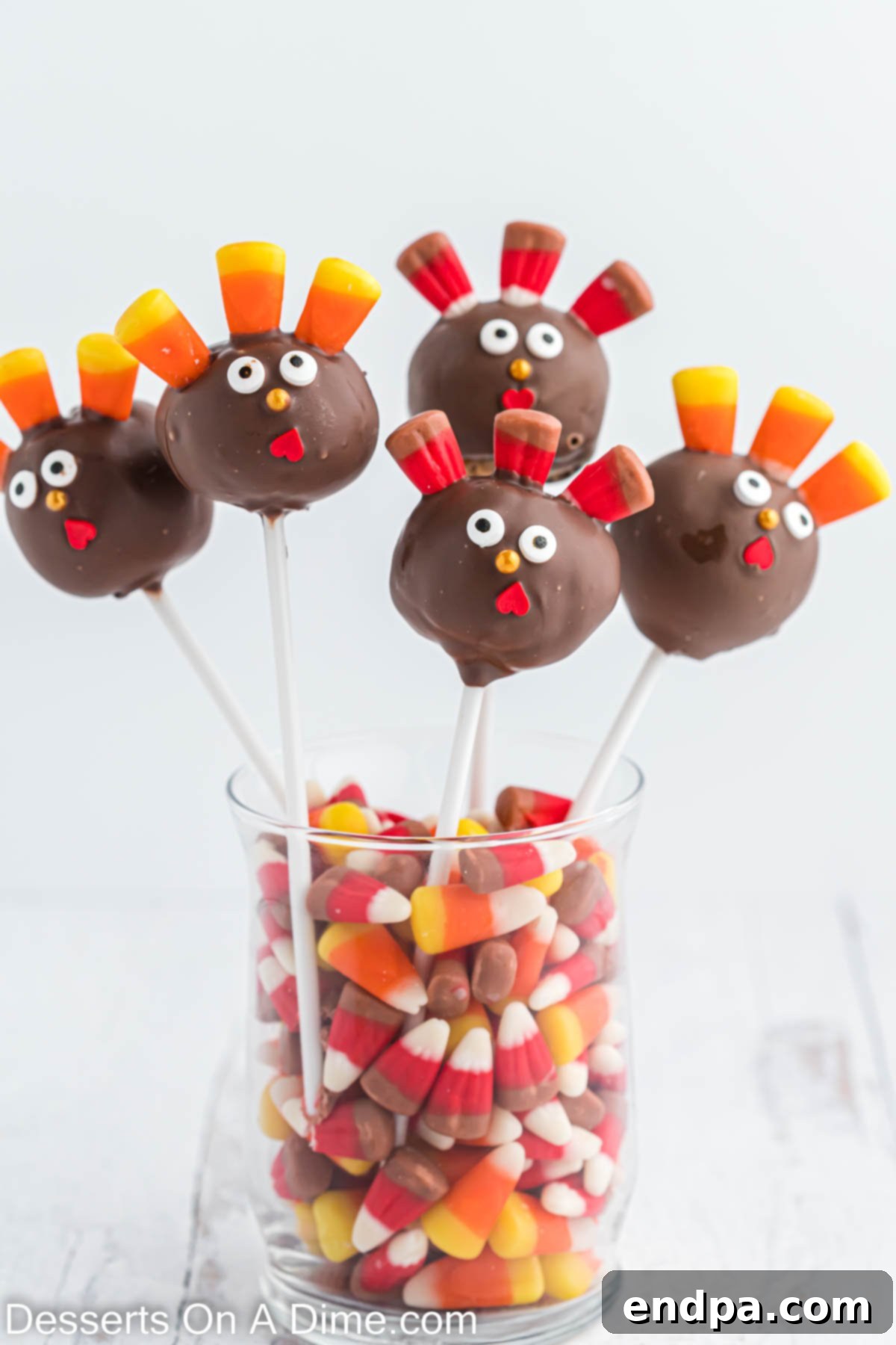 Thanksgiving cake pops in a container, ready to be served or displayed.