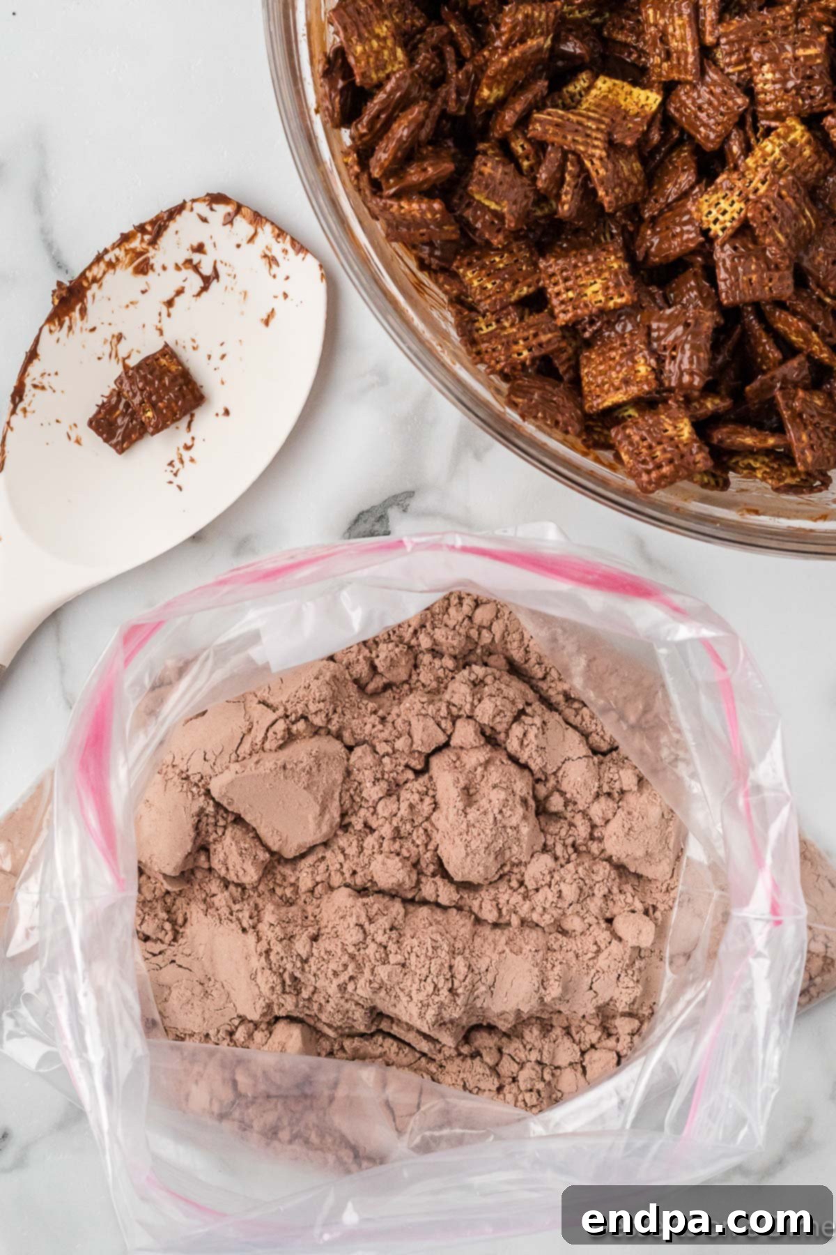 Double Fudge Brownie Crunch 8 Bag with brownie mix.