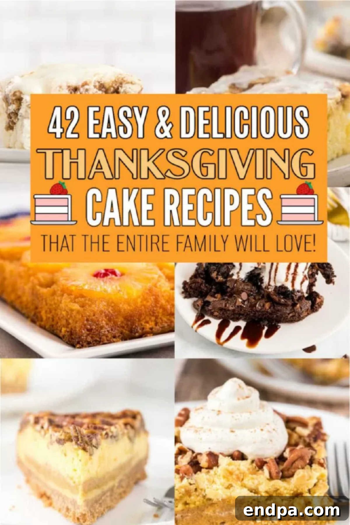 Beyond Pie: Thanksgiving Cake Recipes 2 A vibrant selection of easy Thanksgiving cake ideas the entire family will love. This guide offers simple Thanksgiving cake recipes for the best dessert spread, showcasing a variety of fall flavors.