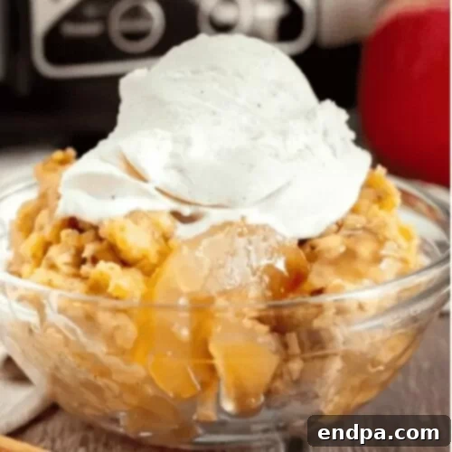 Beyond Pie: Thanksgiving Cake Recipes 4 A warm Crockpot Apple Dump Cake, perfect for a cozy fall dessert.
