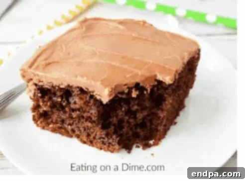 Beyond Pie: Thanksgiving Cake Recipes 5 A slice of dark, moist Cola Chocolate Cake, a unique and flavorful dessert.