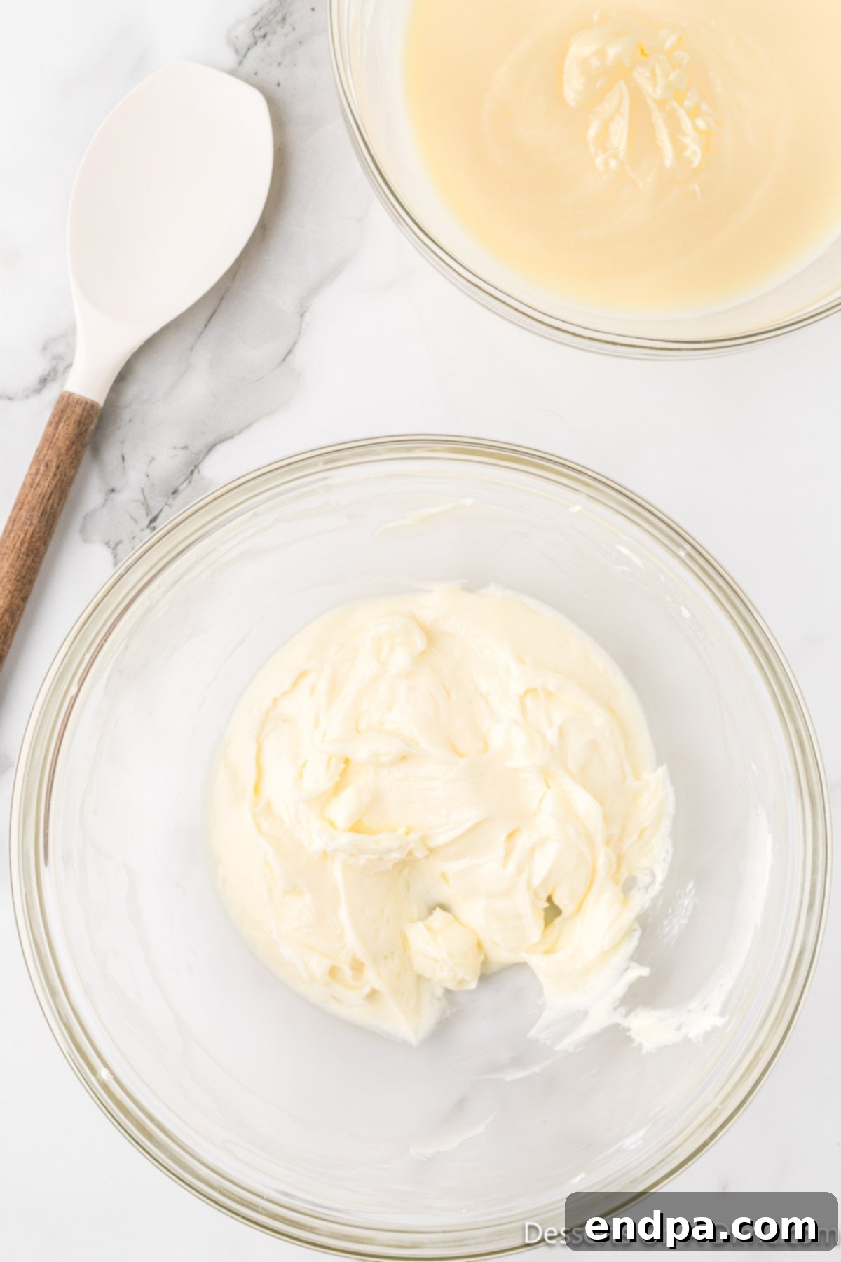 Crimson Velvet Dream 10 Pudding combined with cream cheese mixture. The pudding and cream cheese gracefully mixed.