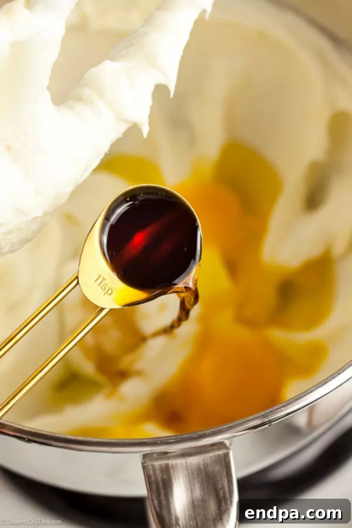 Velvety Cream Cheese Cookies 4 Vanilla added to butter and cream cheese mixture.