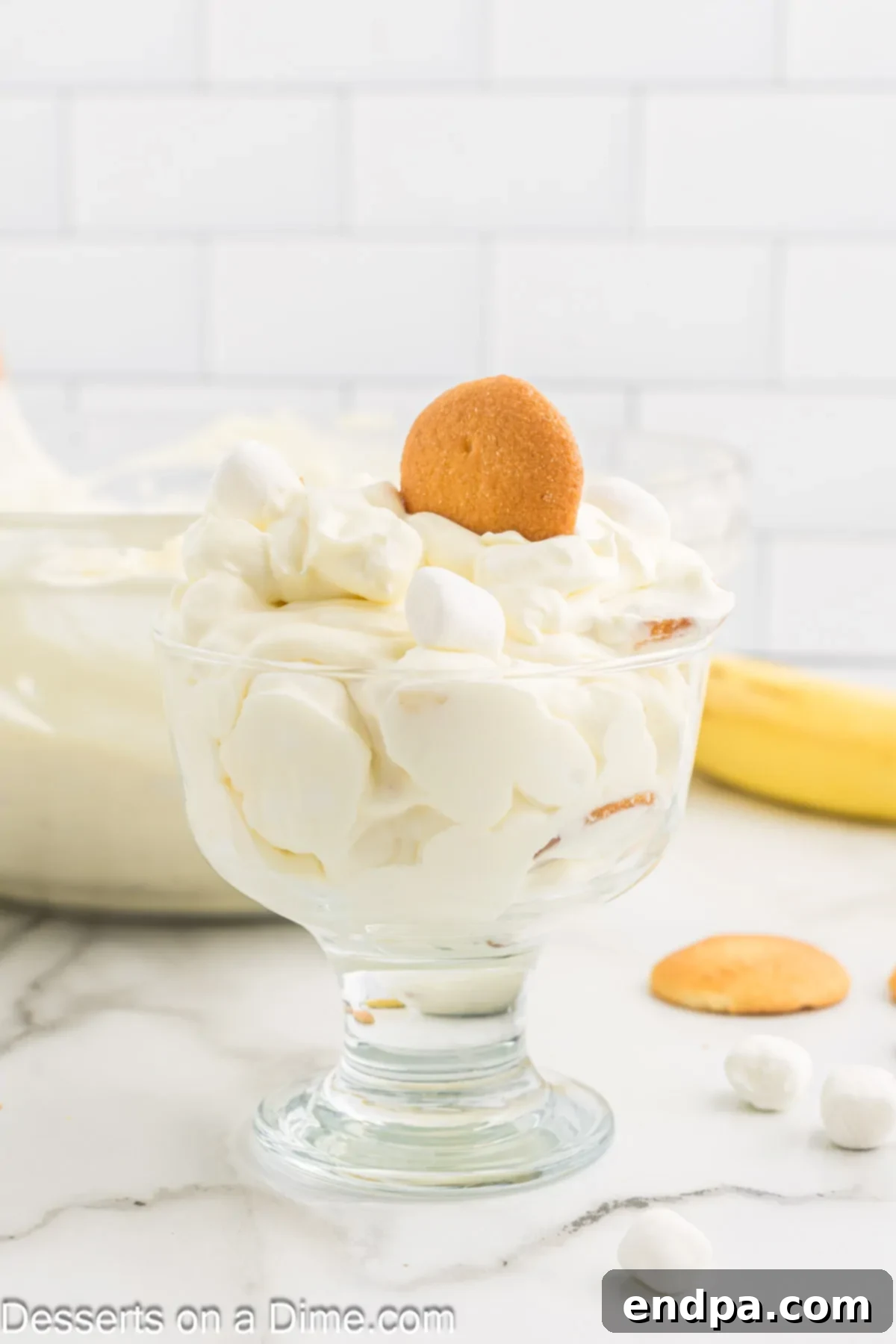 Banana Fluff served in a dish. 