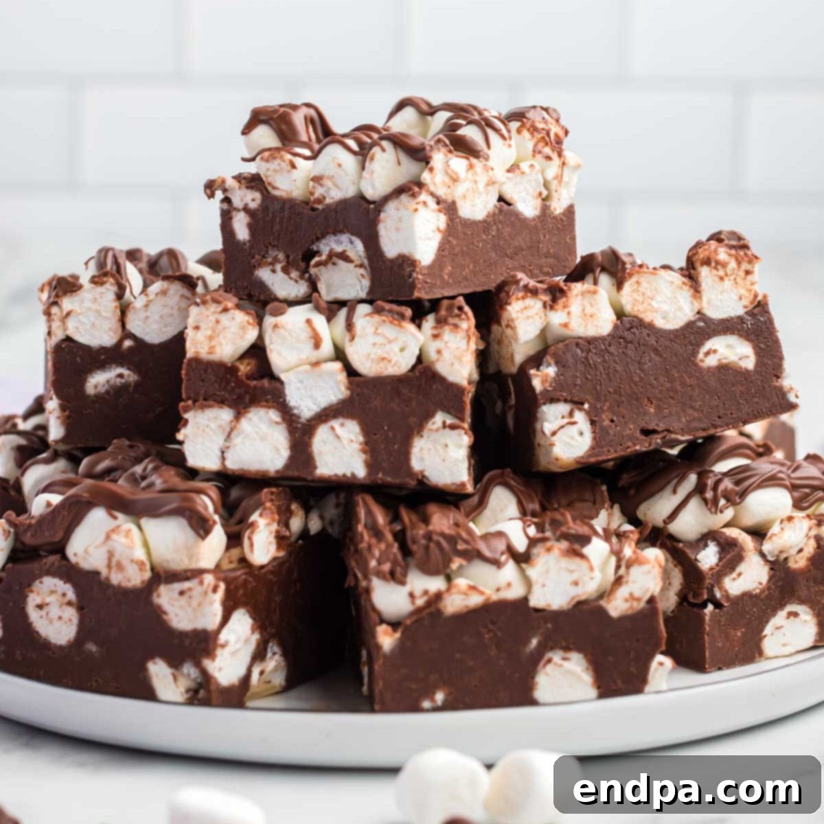 Hot chocolate fudge square, ready to be served