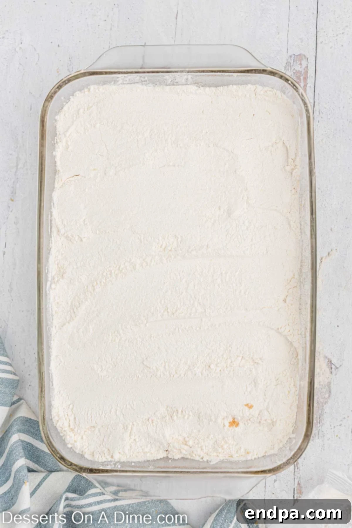 Cake mix sprinkled on pineapple. 