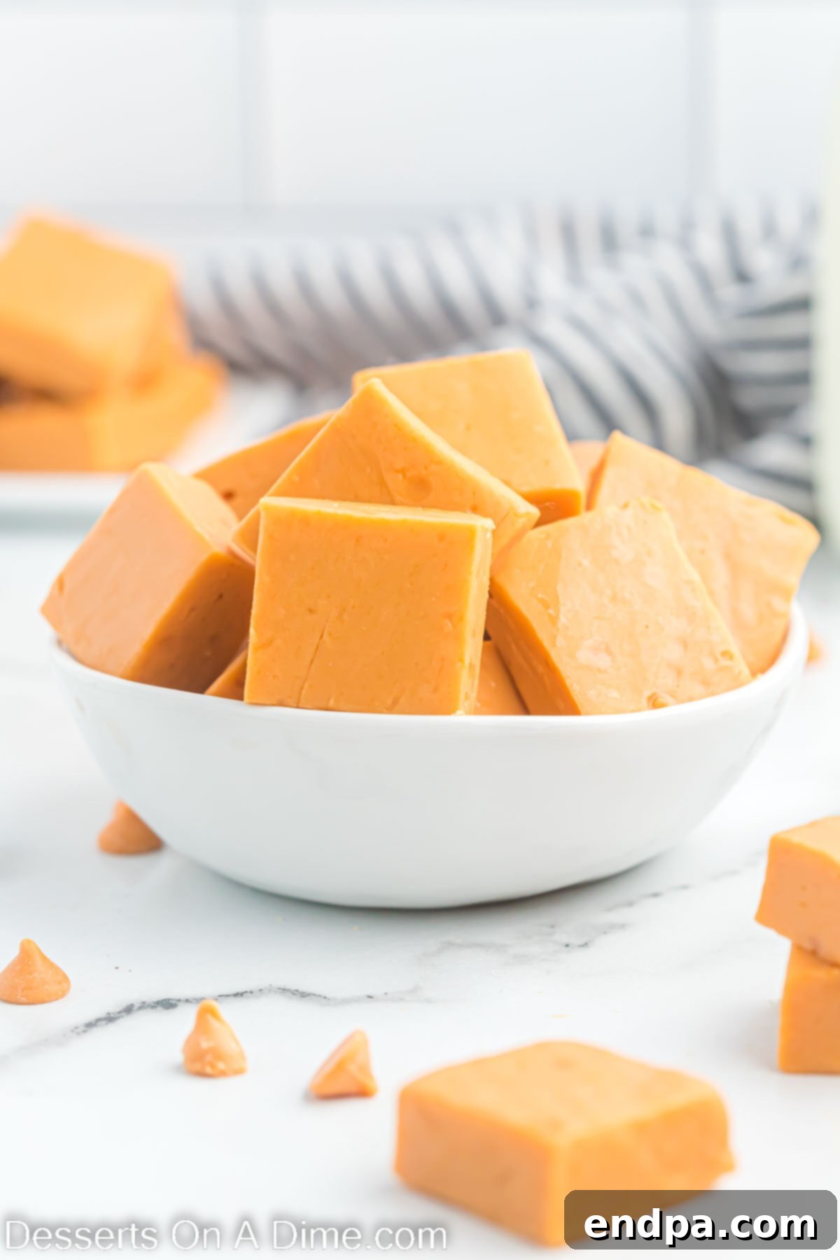 Golden Butterscotch Fudge 2 Butterscotch fudge in bowl, showcasing its creamy texture.