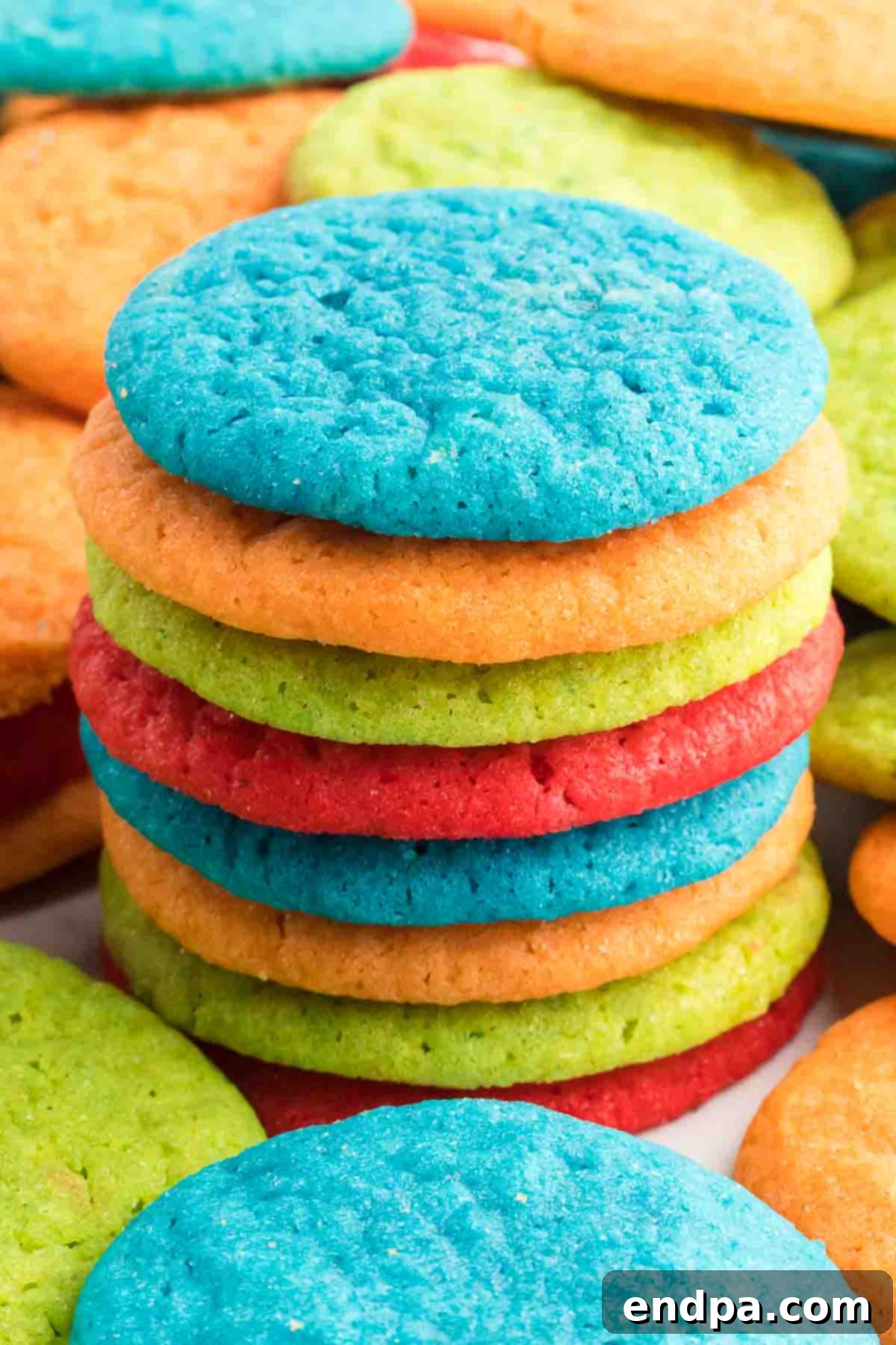 Vibrant Jello Bites 2 Stacked Jello sugar cookies showcasing various vibrant colors.