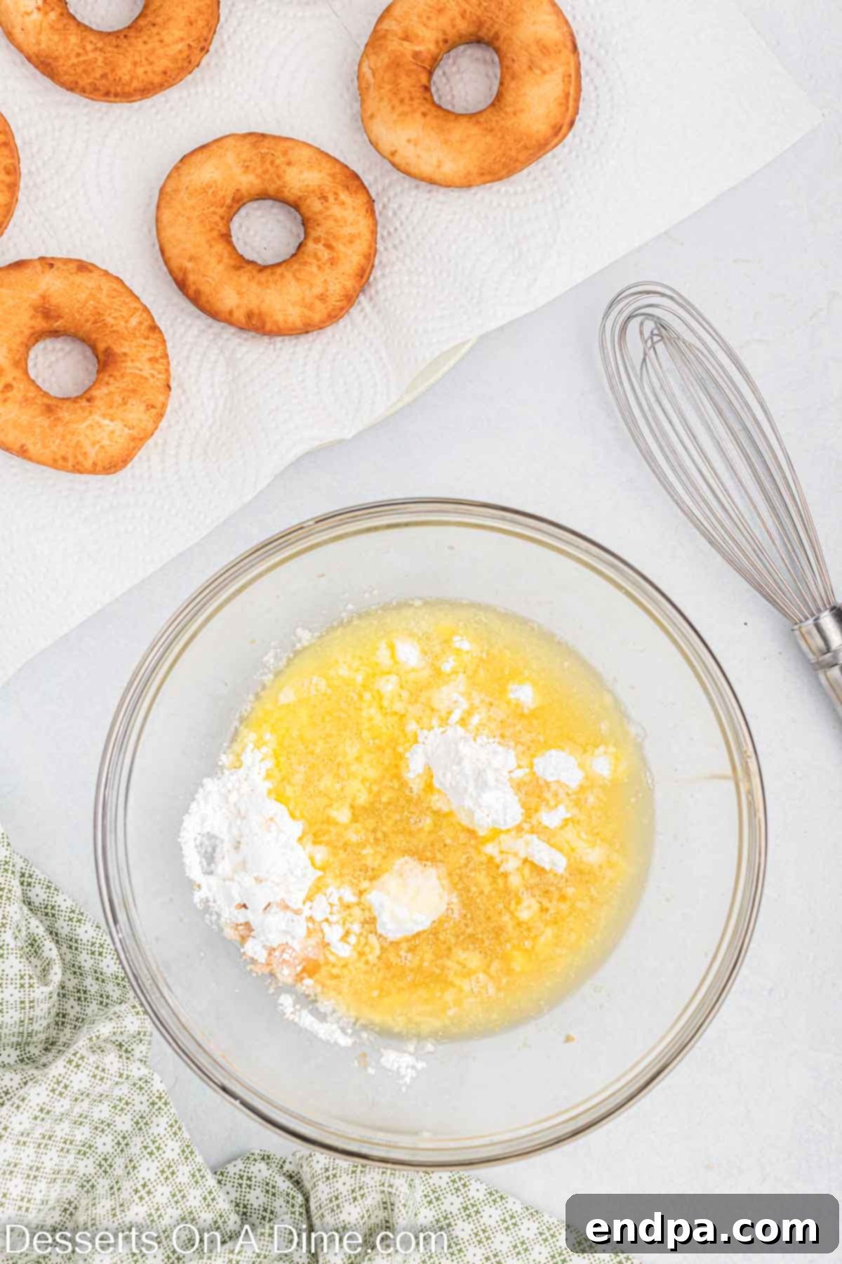 Mixing bowl with glaze ingredients combined.