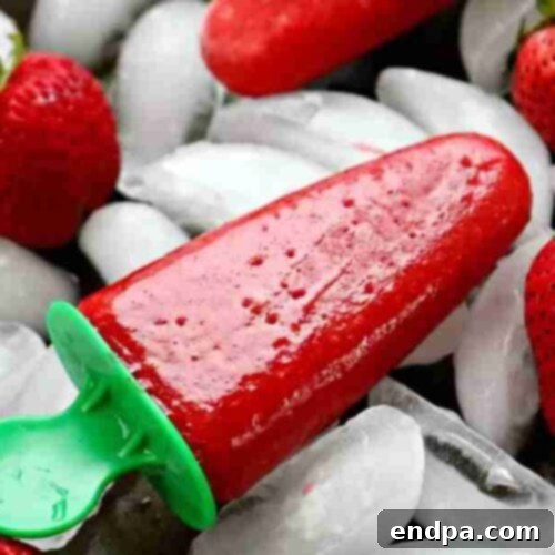 37 Luscious Strawberry Desserts 4 Homemade fresh strawberry popsicles.