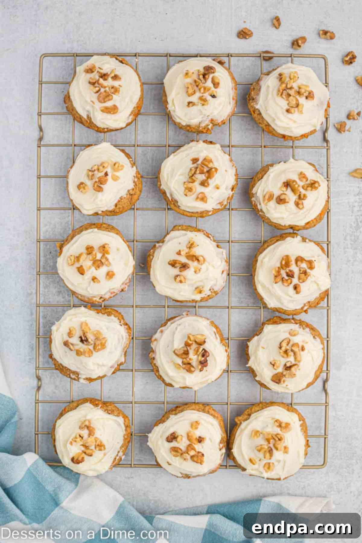 Nuts sprinkled on each cookie.