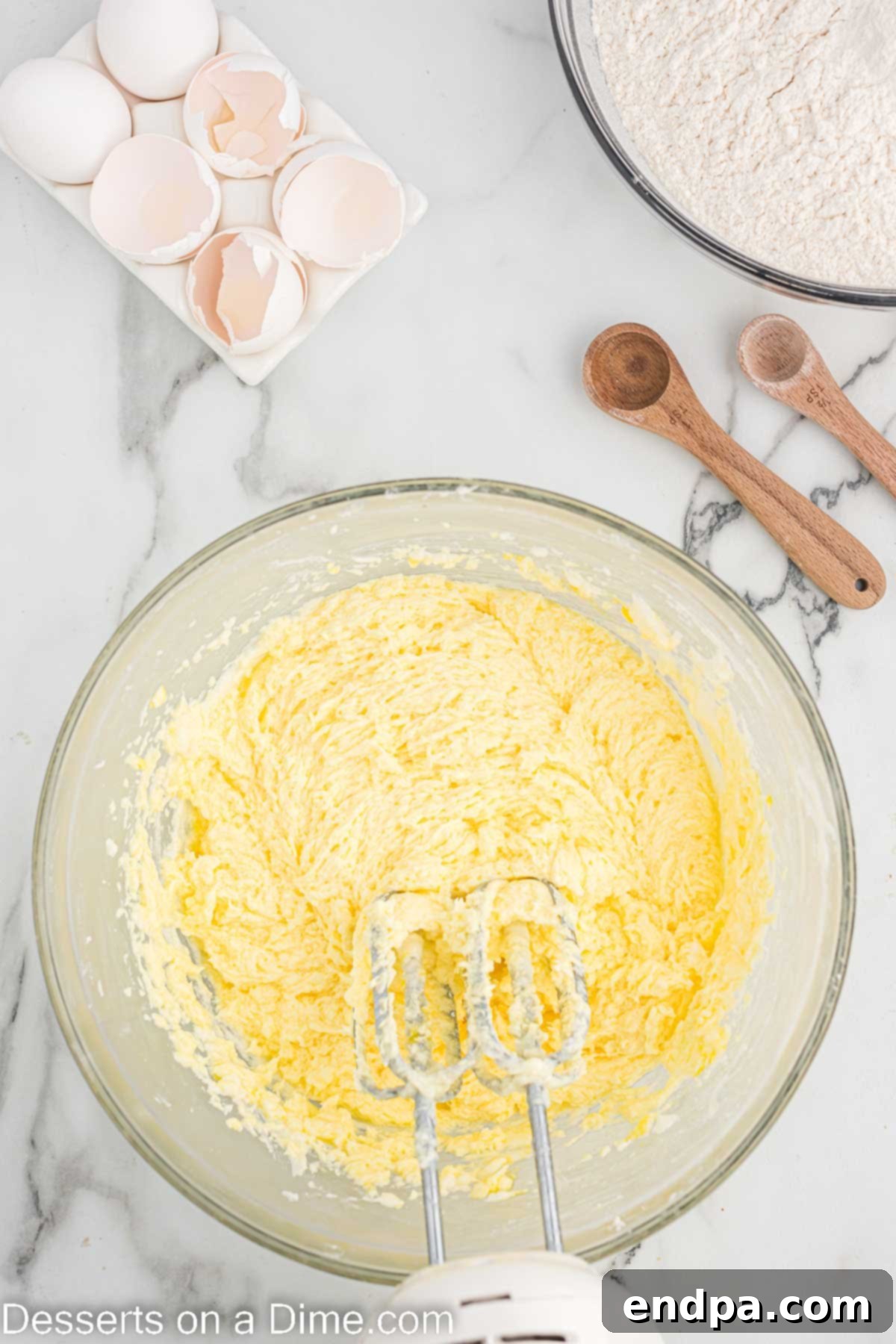 Touchdown Sugar Cookies 7 The wet ingredients, including butter, sugar, and eggs, blended together until smooth and uniform.