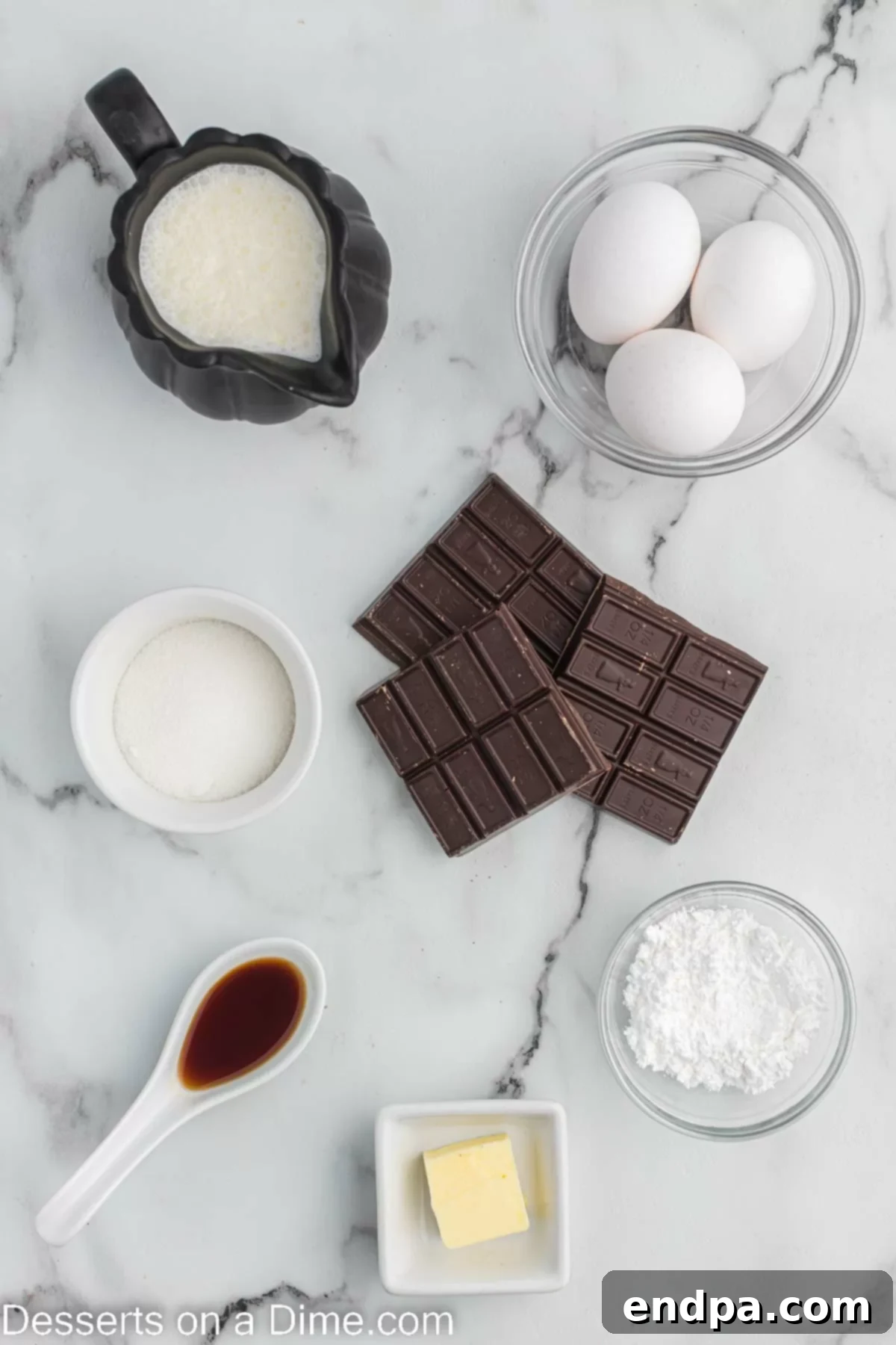 Velvety Chocolate Bliss 3 Key ingredients for an amazing chocolate mousse: semi-sweet chocolate, fresh eggs, cold heavy whipping cream, pure vanilla extract, powdered sugar, and elegant chocolate shavings.