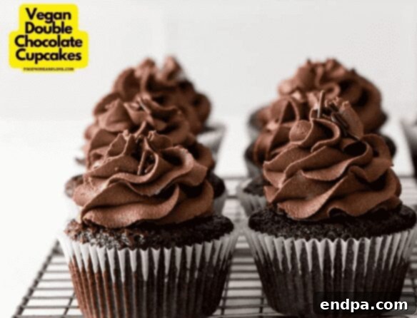 Sweet Valentines Cupcake Creations 11 Vegan Double Chocolate Cupcakes, moist and chocolatey.