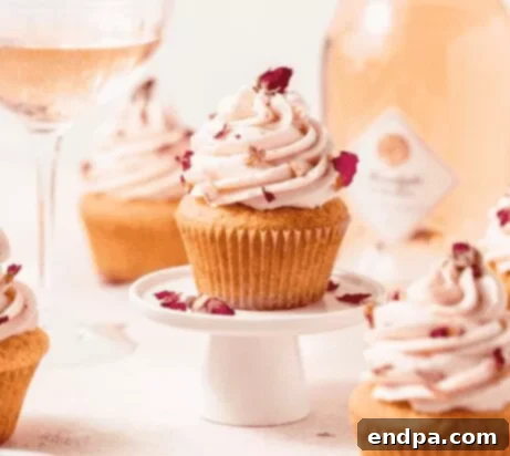 Sweet Valentines Cupcake Creations 15 Rosé Cupcakes, elegant and easy to make.