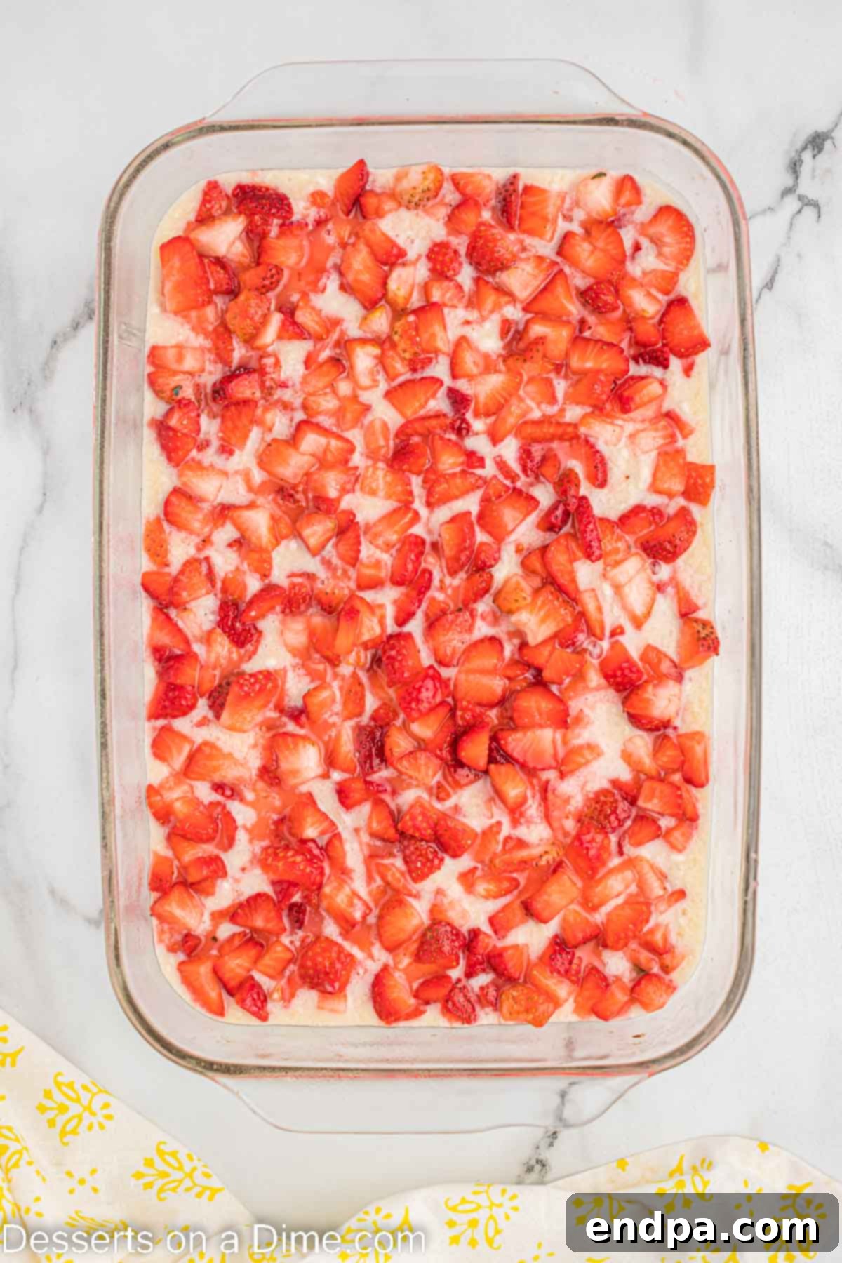 Top batter with strawberry mixture