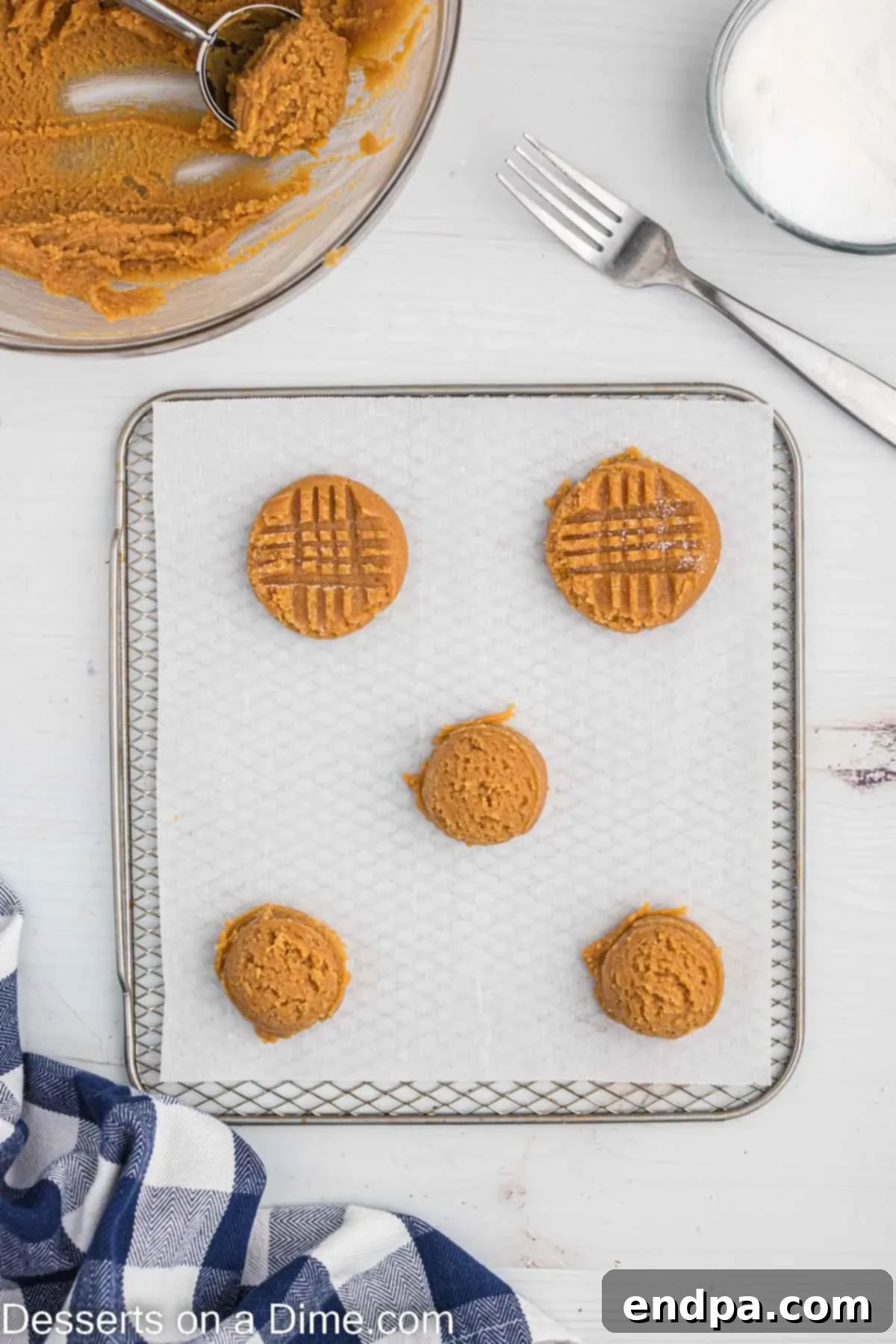 Cookie dough scooped into balls. 