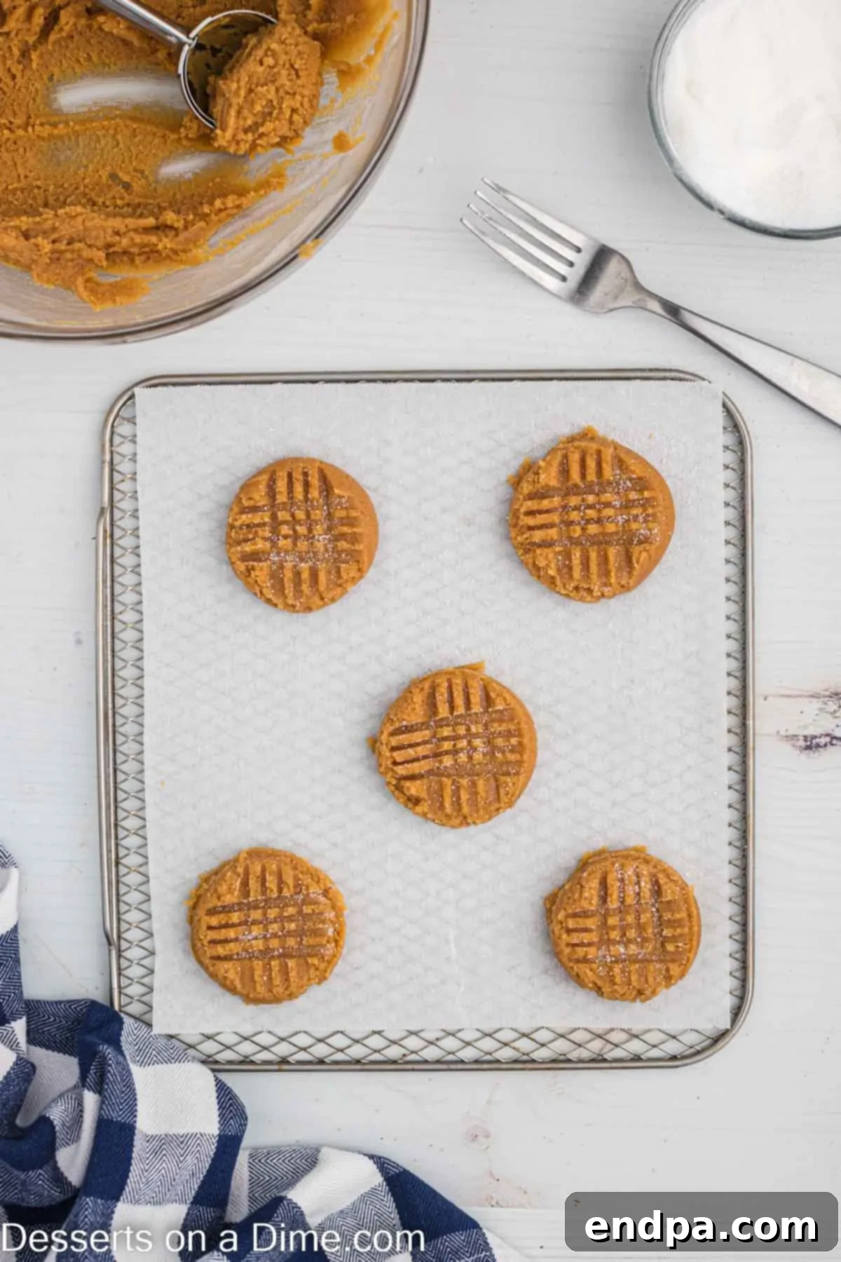Cookies in air fryer basket. 