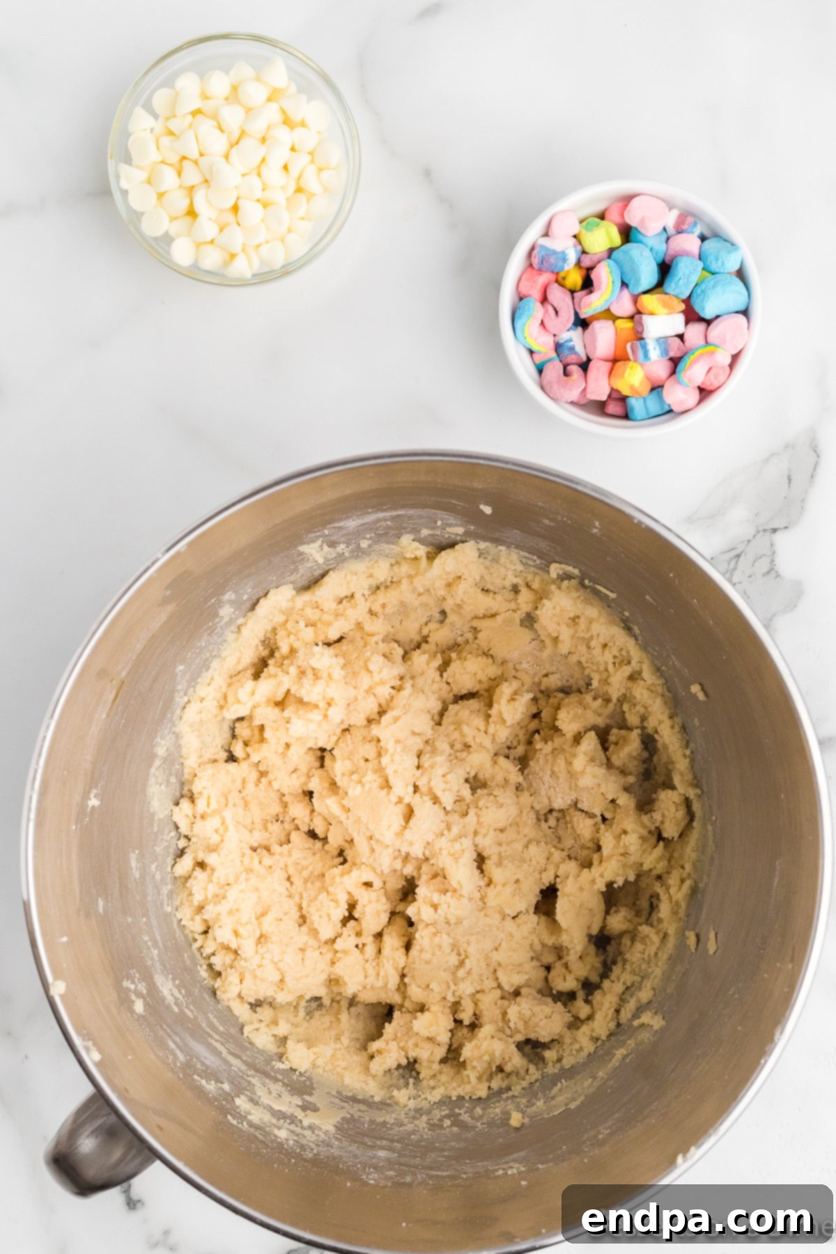 The sides scraped down.