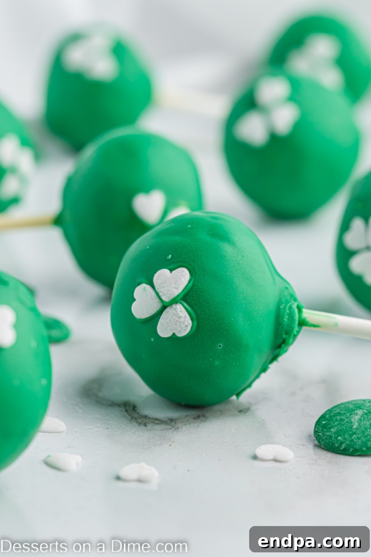 Lucky St Patricks Day Cake Pops 9 St Patrick's Day Cake Pops ready to enjoy.