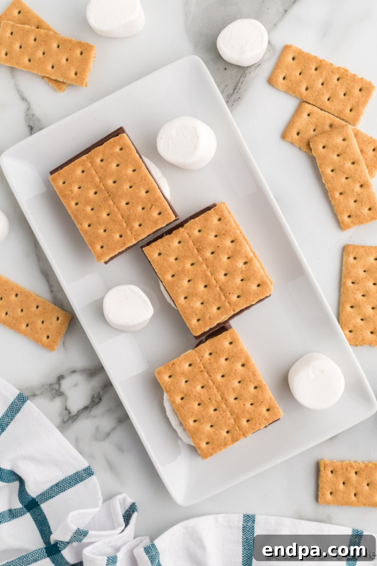A plate of freshly made Air Fryer S'mores, ready to be enjoyed.